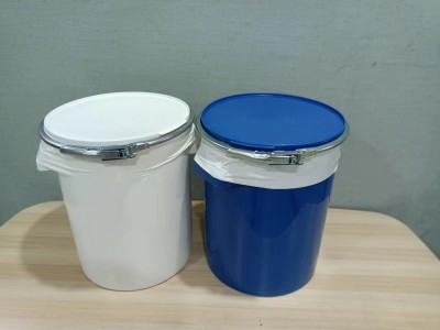 江苏常州硅胶桶厂家供应5加仑液态硅胶双耳铁包箍直口桶