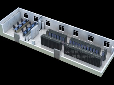 天津工商银行机房动环效果图设计，监控机房效果图制作